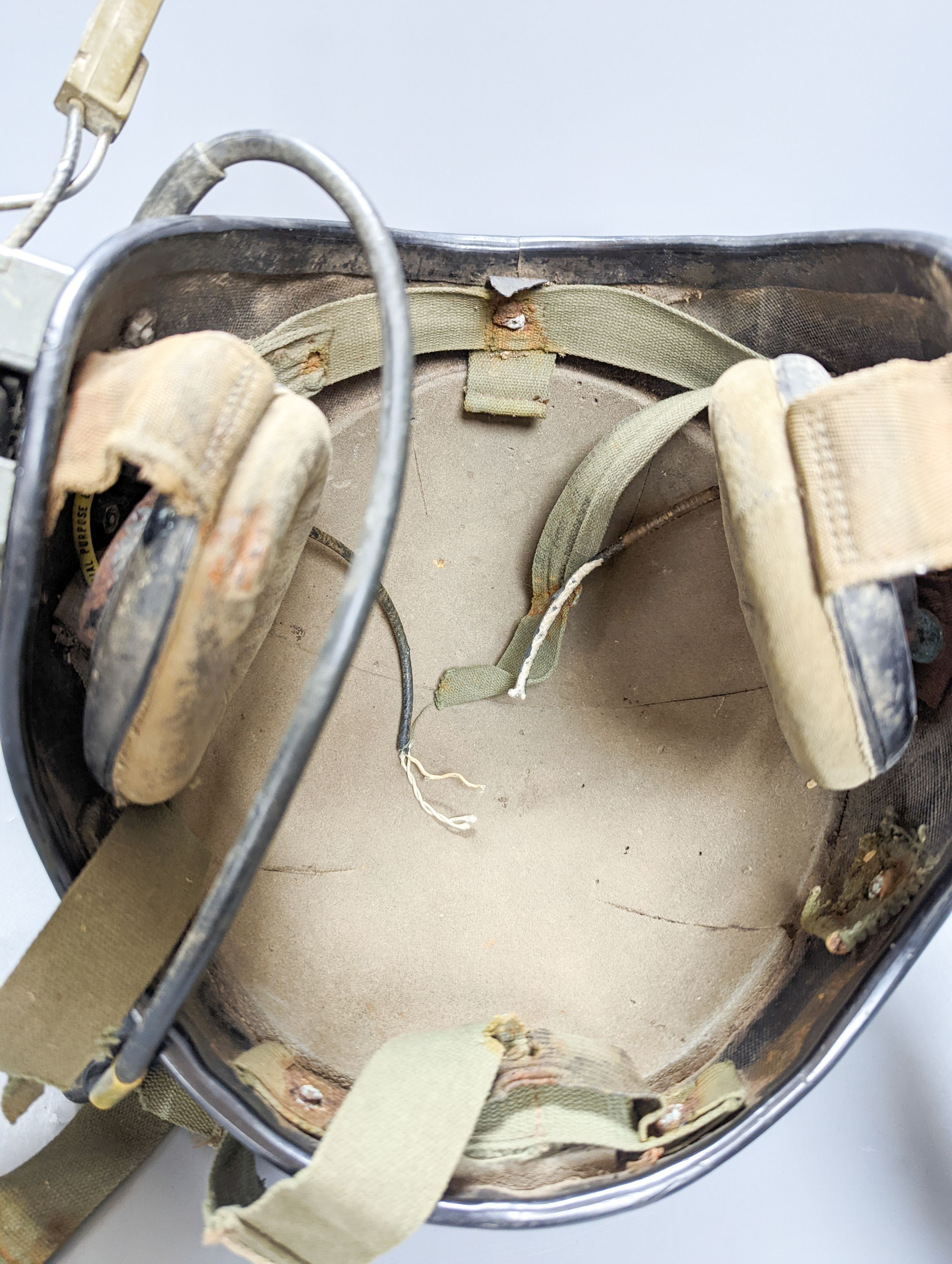 A US army armoured CVC helmet - Vietnam War era
